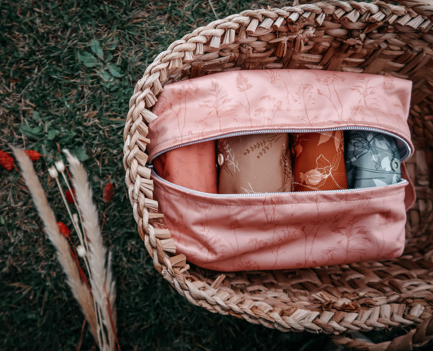 Diaper packing pod "Coral Herb" - heritagehug