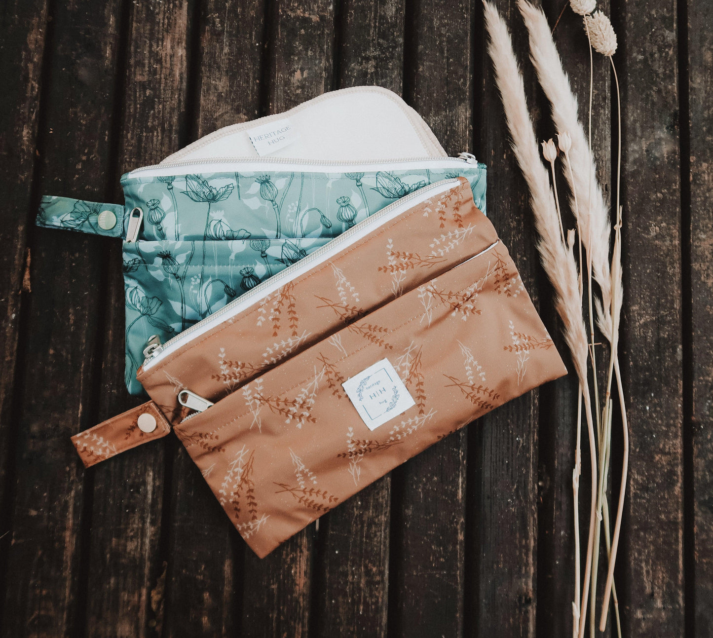 Mini Wetbag "Teal poppies" - heritagehug