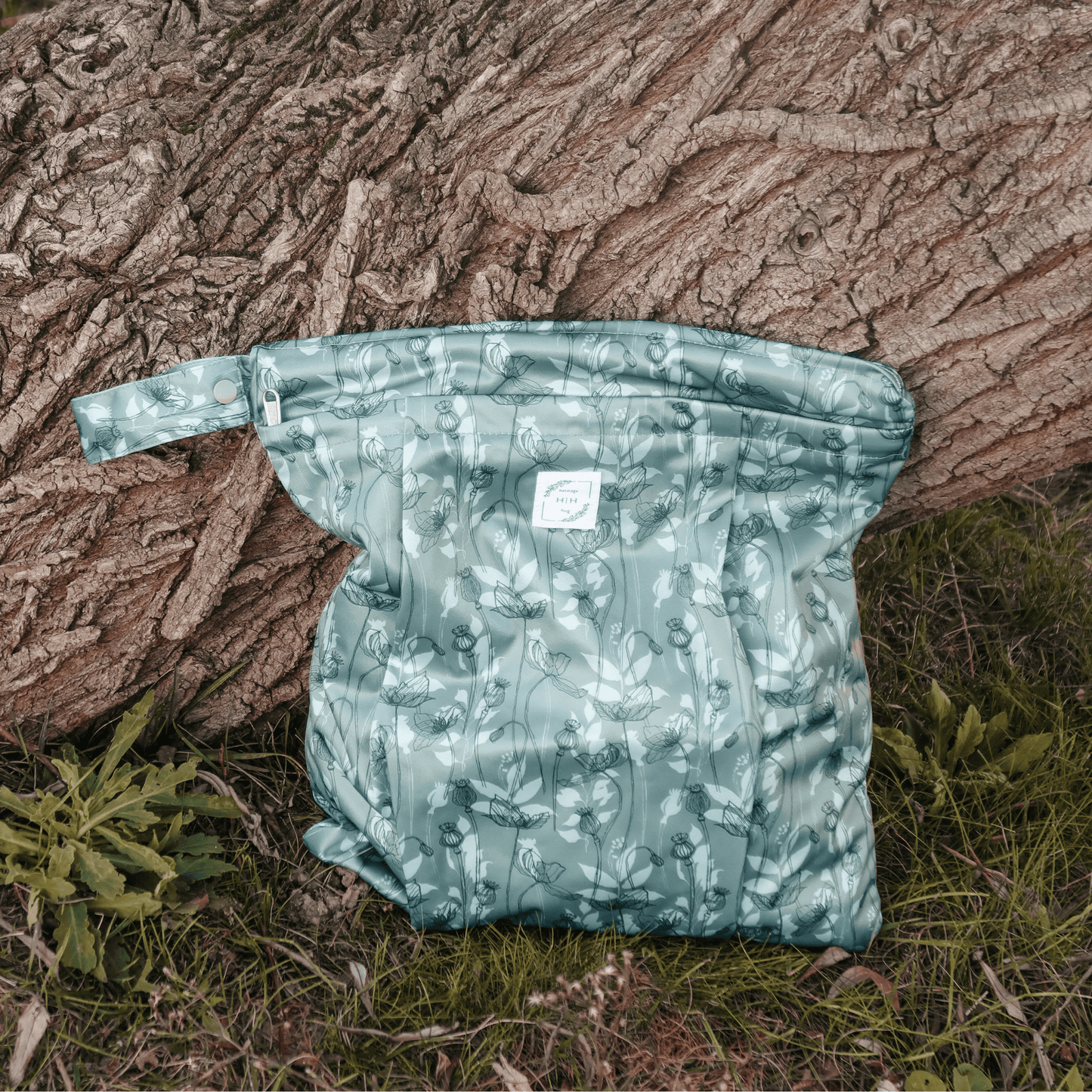 Reusable Wetbag Teal Poppies - heritagehug